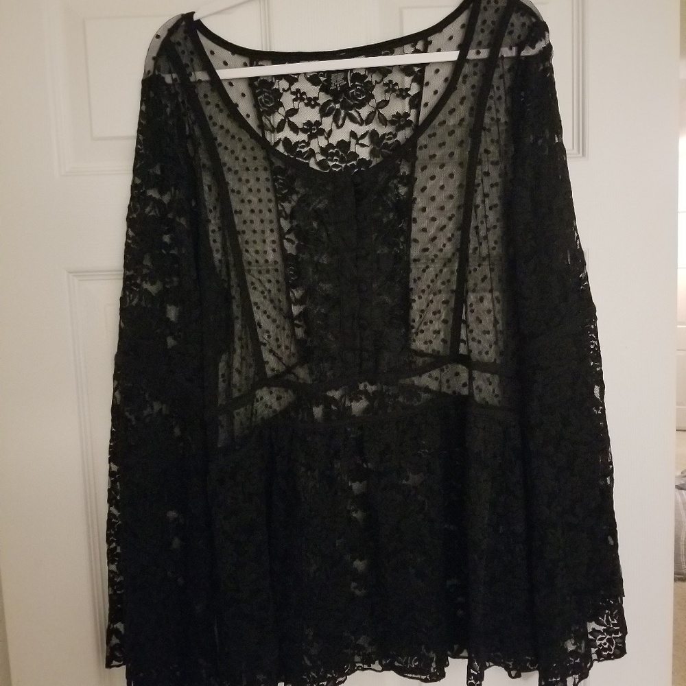 Black Torrid Lace See through top